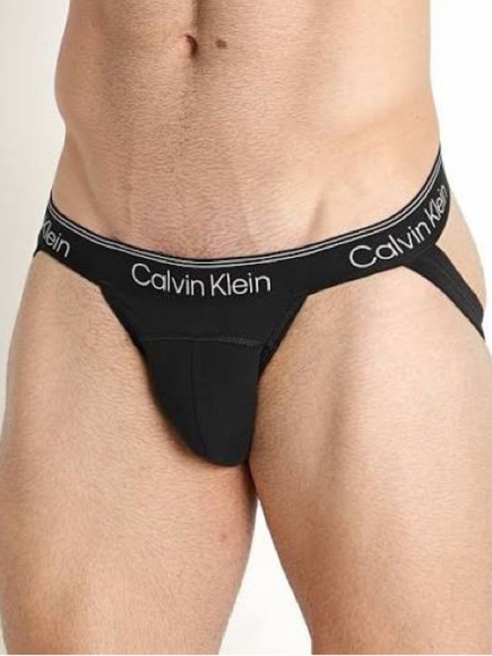 CALVIN KLEIN Men's Microfiber Stretch Jockstrap, Black, XL/TG/EE/GG, NWOT - Picture 3 of 9